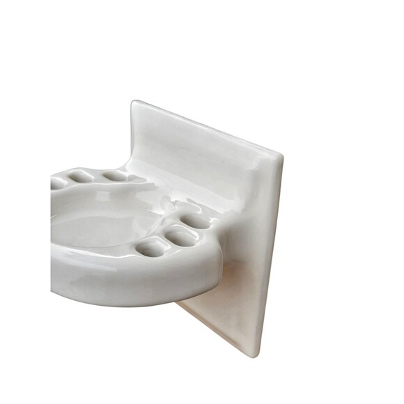 Vintage American Olean Tile Tumbler Toothbrush Cup Holder Ceramic Wall Mount - Picture 3 of 10